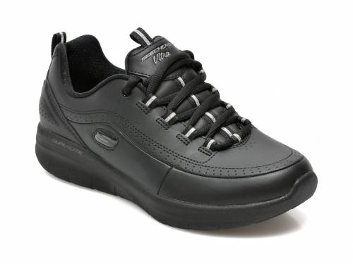 Pantofi SKECHERS negri - SYNERGY 20 - din piele naturala