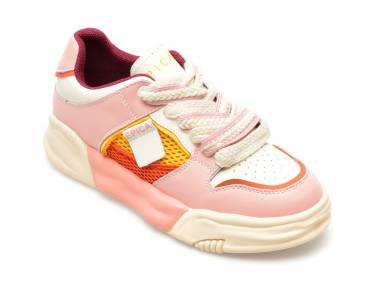 Pantofi sport EPICA roz - 6891 - din piele naturala si material textil