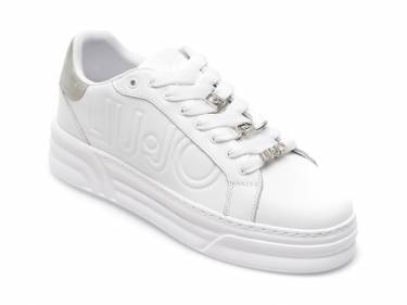 Pantofi sport LIU JO albi - CLEO09 - din piele naturala si piele ecologica