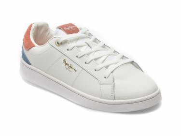 Pantofi sport PEPE JEANS albi - LS31467 - din piele ecologica