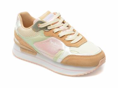 Pantofi sport PEPE JEANS multicolor - LS31478 - din material textil si piele naturala