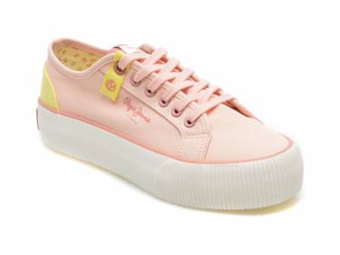 Pantofi sport PEPE JEANS roz - LS31456 - din material textil