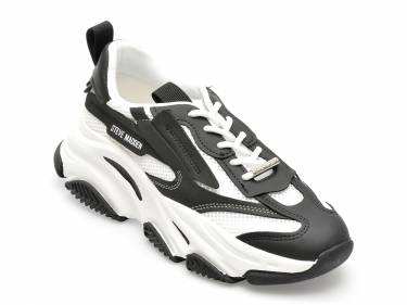 Pantofi Steve Madden alb-negru - POSSESE - din piele ecologica