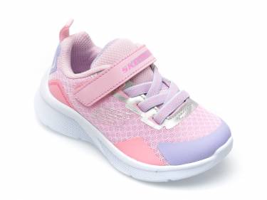 Pantofi sport SKECHERS roz - MICROSPEC - din material textil si piele ecologica