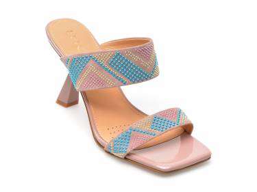 Papuci EPICA roz - 6067C7 - din piele intoarsa
