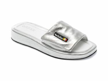 Papuci GRYXX argintii - 1871004 - din piele naturala