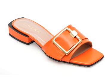 Papuci GRYXX portocalii - 924 - din piele naturala