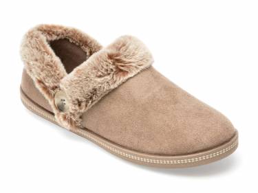 Papuci SKECHERS maro - COZY CAMPFIRE - din material textil
