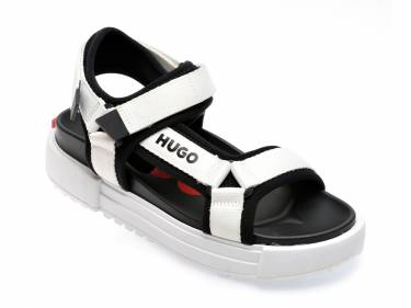 Sandale HUGO albe - 3173 - din material textil