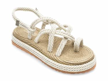Sandale IMAGE albe - 20222 - din material textil