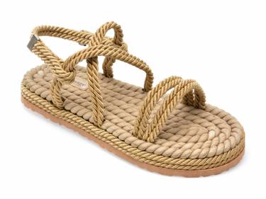 Sandale IMAGE aurii - 2024 - din material textil