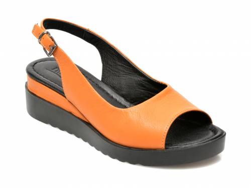 Sandale IMAGE portocalii - 2740 - din piele naturala