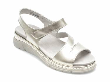 Sandale SUAVE argintii - 12523T - din piele naturala