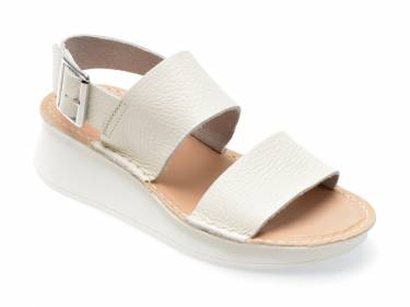 Sandale CLARKS albe - VELHILL STRAP 13-N - din piele naturala