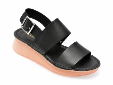 Sandale CLARKS negre - VELHILL STRAP 01-N - din piele naturala