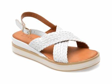 Sandale DIVAS albe - 1330715 - din piele naturala