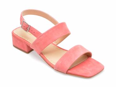 Sandale CLARKS roz - SEREN25 STRAP 0912 - din piele intoarsa