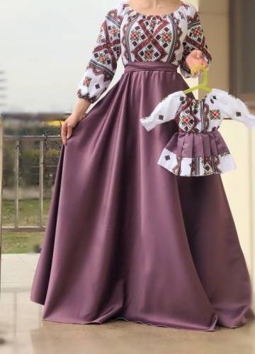 Set rochii stilizate traditional Mama si Fiica model 3